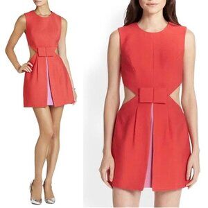 BCBGMaxAzria Womens Kathryne Side Cutout Bow-Front Mini Dress Pink Lilac